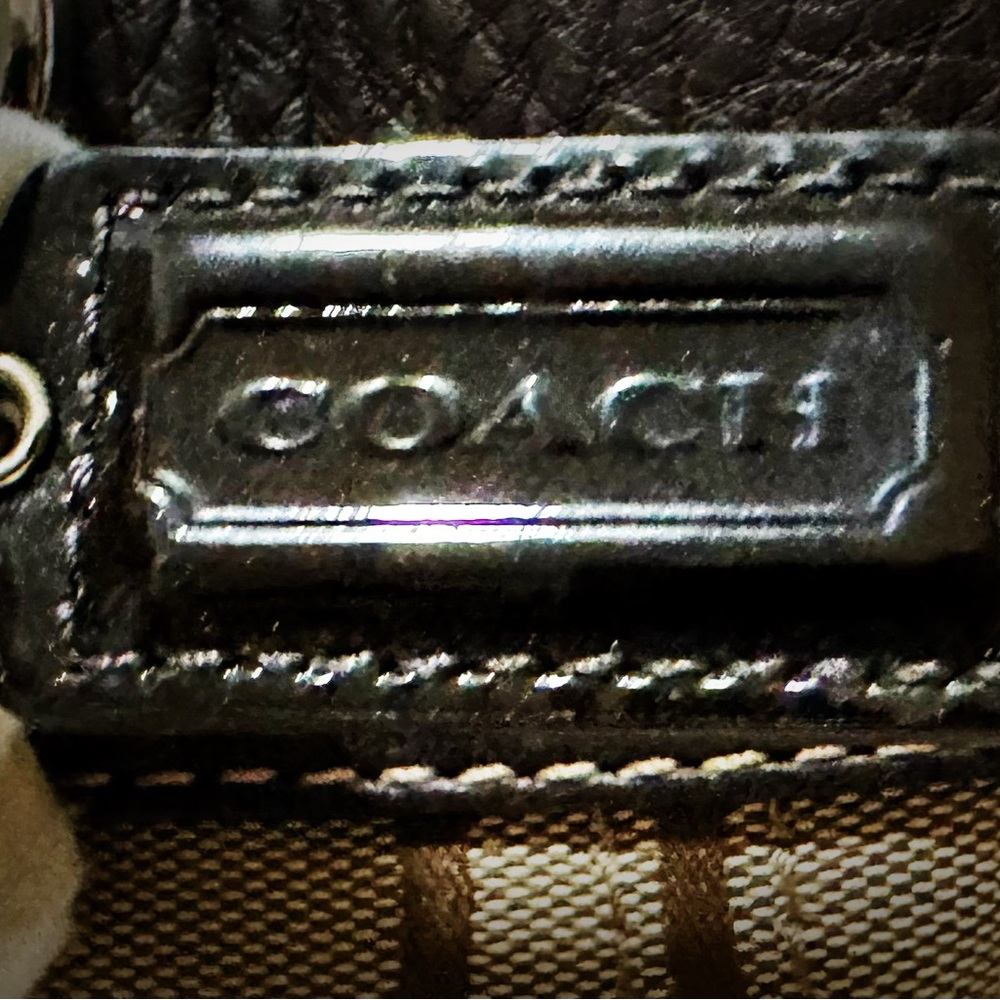 Vintage Y2K Coach tote bag Shoulder Bag Brown and Tan soft leather - Picture 7 of 17